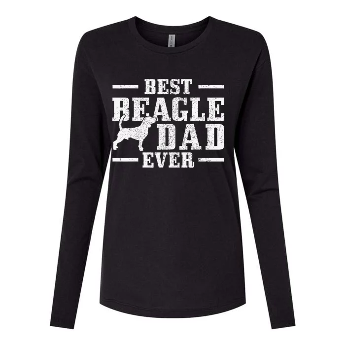 Best Beagle Dad Ever Funny Dog Owner Vintage Beagle Womens Cotton Relaxed Long Sleeve T-Shirt