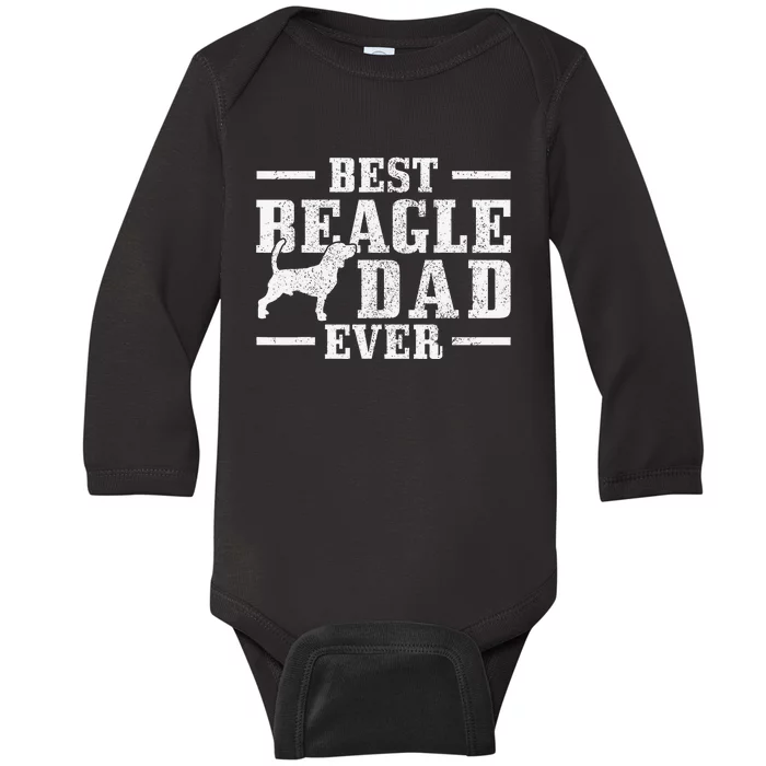 Best Beagle Dad Ever Funny Dog Owner Vintage Beagle Baby Long Sleeve Bodysuit