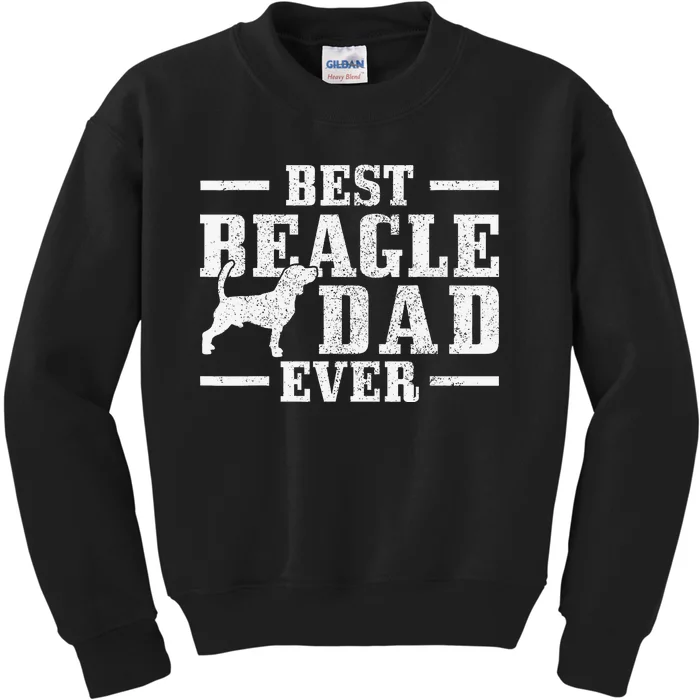 Best Beagle Dad Ever Funny Dog Owner Vintage Beagle Kids Sweatshirt