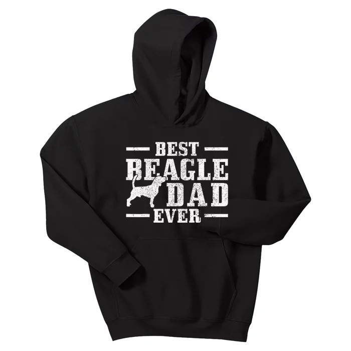 Best Beagle Dad Ever Funny Dog Owner Vintage Beagle Kids Hoodie