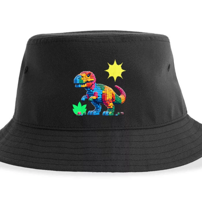 Building Bricks Dinosaur Trex Family Matching Sustainable Bucket Hat