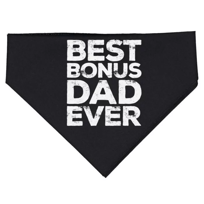 Best Bonus Dad Ever Father's Day USA-Made Doggie Bandana