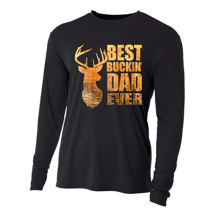 Best Buckin Dad Ever Mix Colors Yellow Tone Cooling Performance Long Sleeve Crew