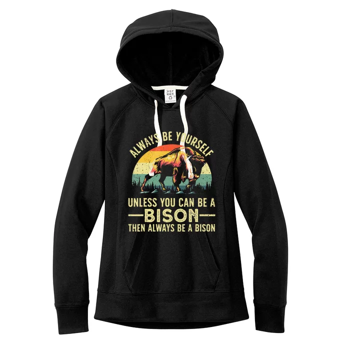 Best Bison Design For Buffalo Bison Lovers Women's Fleece Hoodie