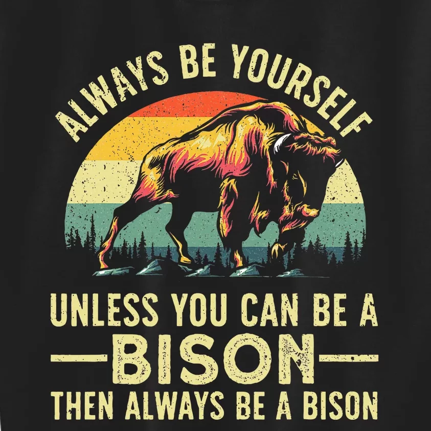 Best Bison Design For Buffalo Bison Lovers Kids Sweatshirt