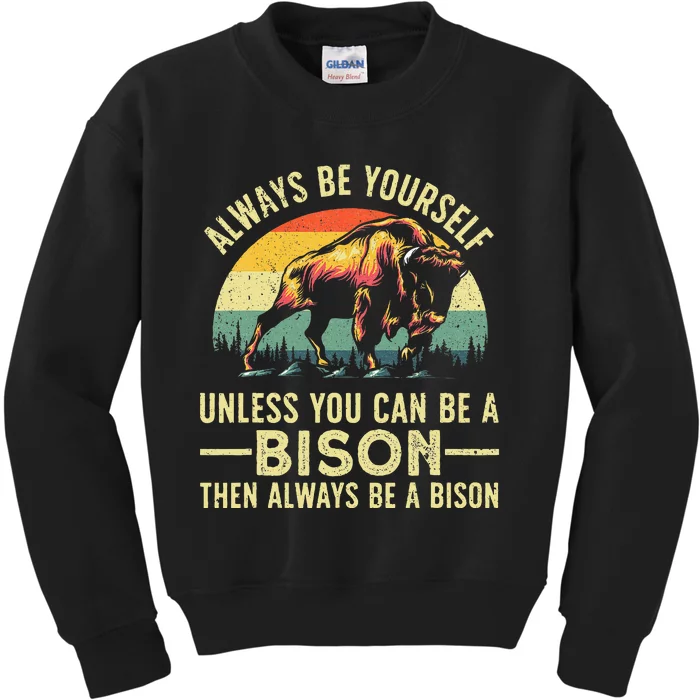 Best Bison Design For Buffalo Bison Lovers Kids Sweatshirt