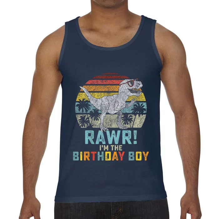 Birthday Boy Dino T Rex Dinosaur Matching Family Comfort Colors® Tank Top