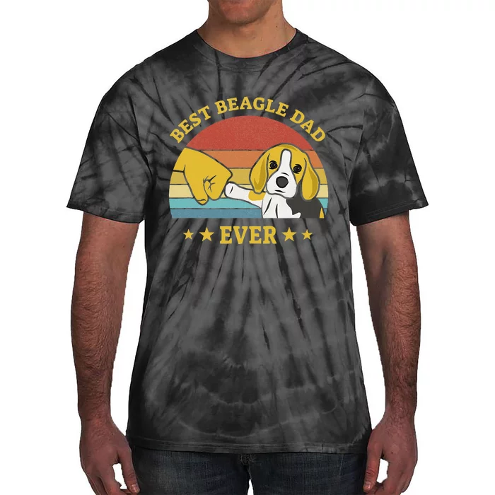 Best Beagle Dad Ever Proud Vintage Beagle Gifts Puppy Lover Tie-Dye T-Shirt