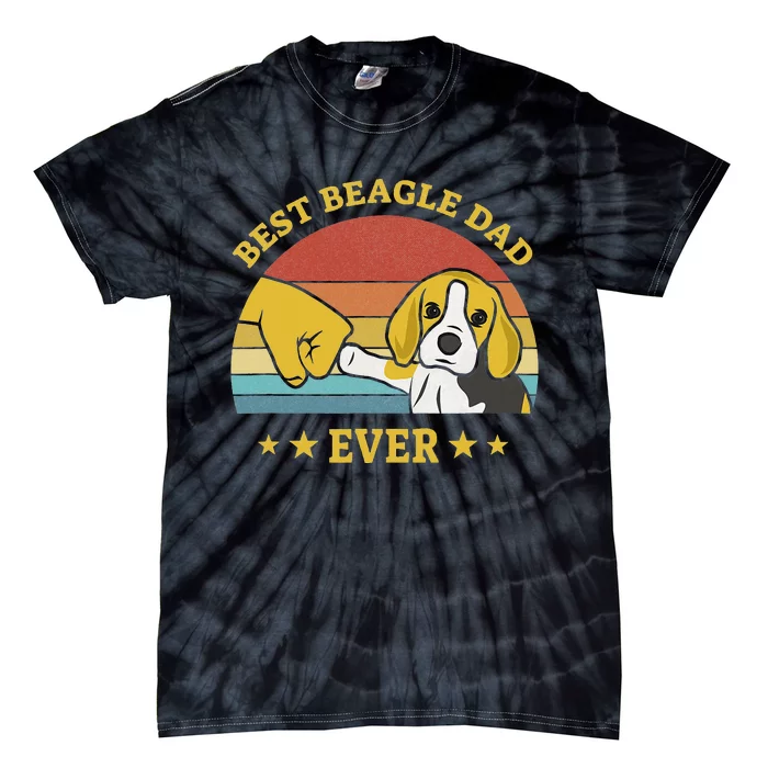 Best Beagle Dad Ever Proud Vintage Beagle Gifts Puppy Lover Tie-Dye T-Shirt