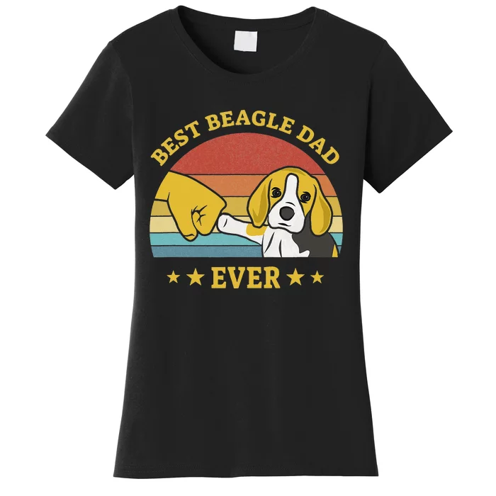 Best Beagle Dad Ever Proud Vintage Beagle Gifts Puppy Lover Women's T-Shirt