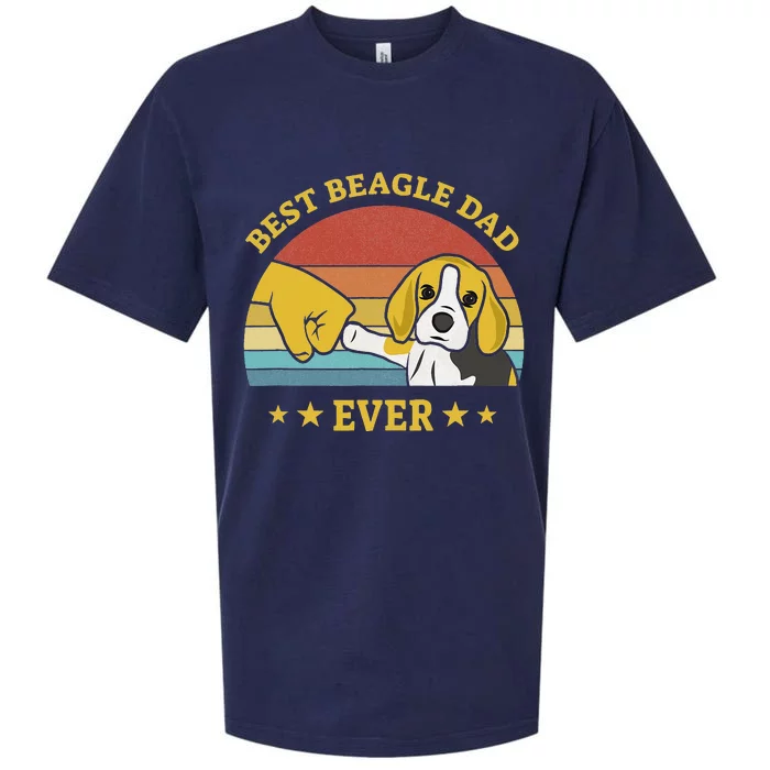 Best Beagle Dad Ever Proud Vintage Beagle Gifts Puppy Lover Sueded Cloud Jersey T-Shirt