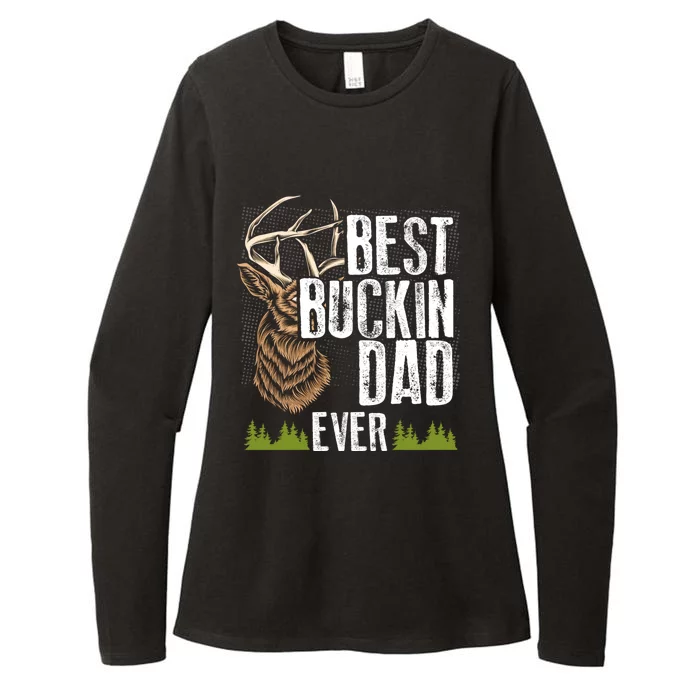 Best Buckin Dad Ever Deer Hunting Bucking Father Gift Womens CVC Long Sleeve Shirt