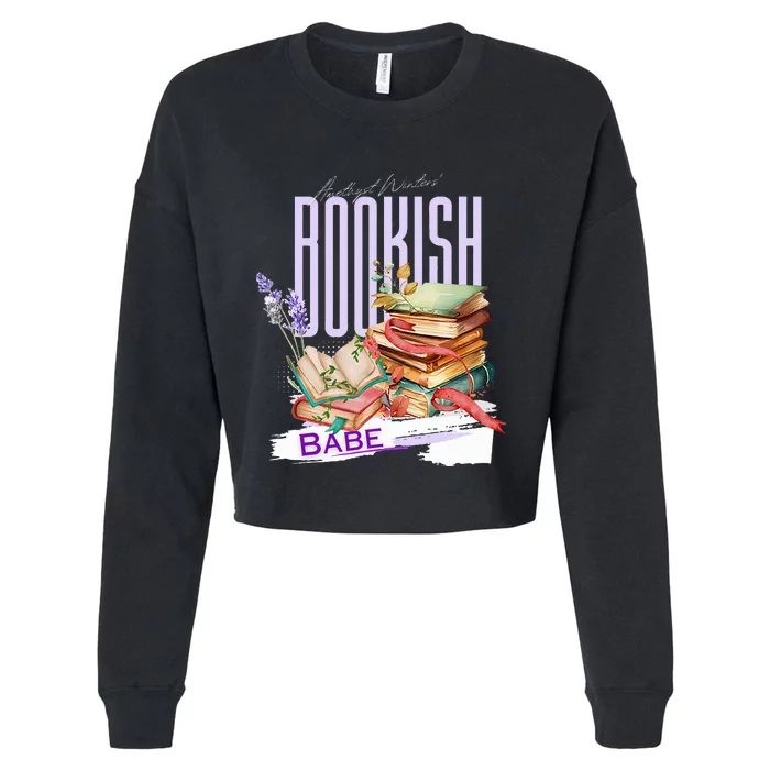 Bookish Babe Dark Romance Merch Cropped Pullover Crew