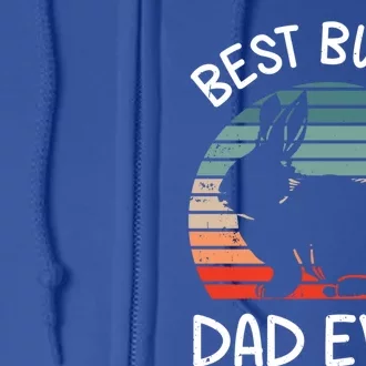 Best Bunny Dad Ever Matching Family Easter Retro Great Gift Full Zip Hoodie