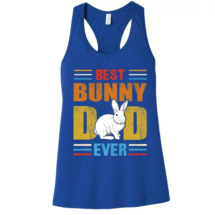 Best Bunny Dad Ever Matching Family Easter Retro Funny Gift Women's Racerback Tank