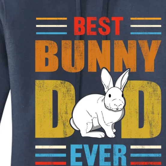 Best Bunny Dad Ever Matching Family Easter Retro Funny Gift Women's Pullover Hoodie