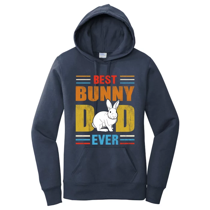 Best Bunny Dad Ever Matching Family Easter Retro Funny Gift Women's Pullover Hoodie