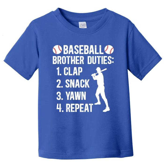 Baseball Brother Duties Brother Of A Baseball Player Gift Toddler T-Shirt