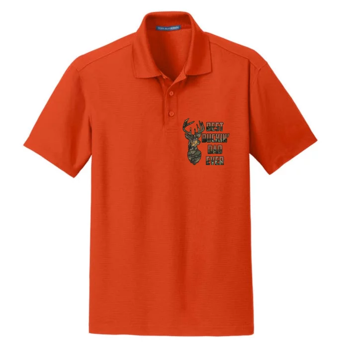 Best Buckin Dad Ever Funny Fathers Day Gift Dry Zone Grid Performance Polo