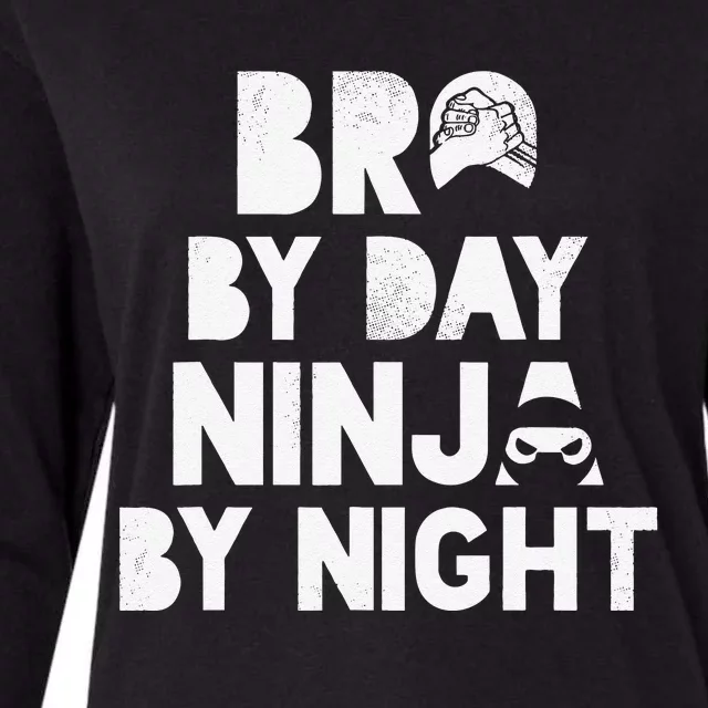 Bro By Day, Ninja By Night! Big & Little Brother Gift Tee Womens Cotton Relaxed Long Sleeve T-Shirt