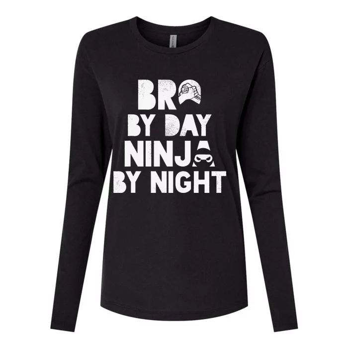 Bro By Day, Ninja By Night! Big & Little Brother Gift Tee Womens Cotton Relaxed Long Sleeve T-Shirt