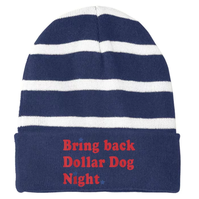 Bring Back Dollar Dog Night Stars Baseball Striped Beanie with Solid Band