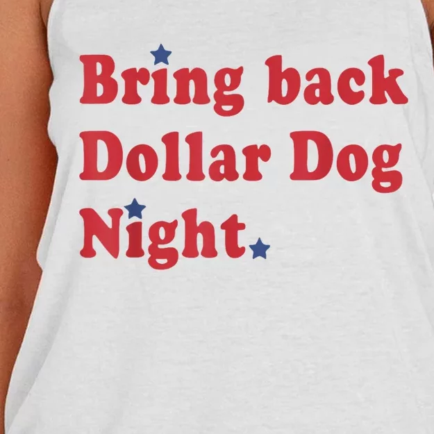 Bring Back Dollar Dog Night Stars Baseball Women's Knotted Racerback Tank