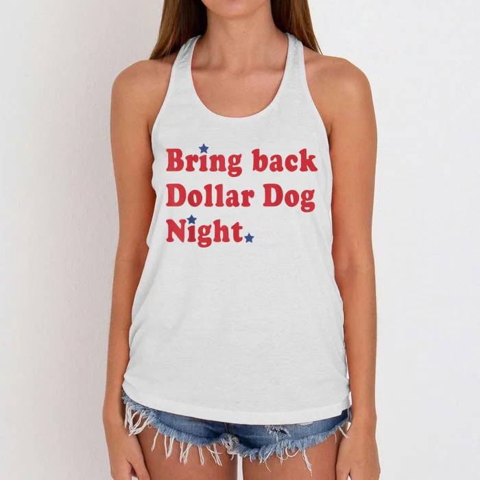 Bring Back Dollar Dog Night Stars Baseball Women's Knotted Racerback Tank