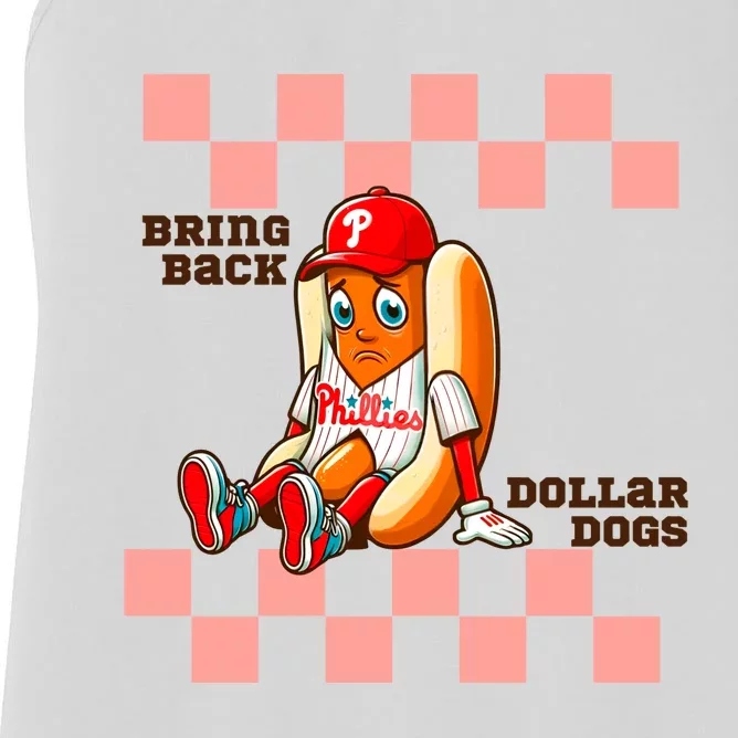 Bring Back Dollar Dogs Funny Philadelphia Baseball Women's Racerback Tank