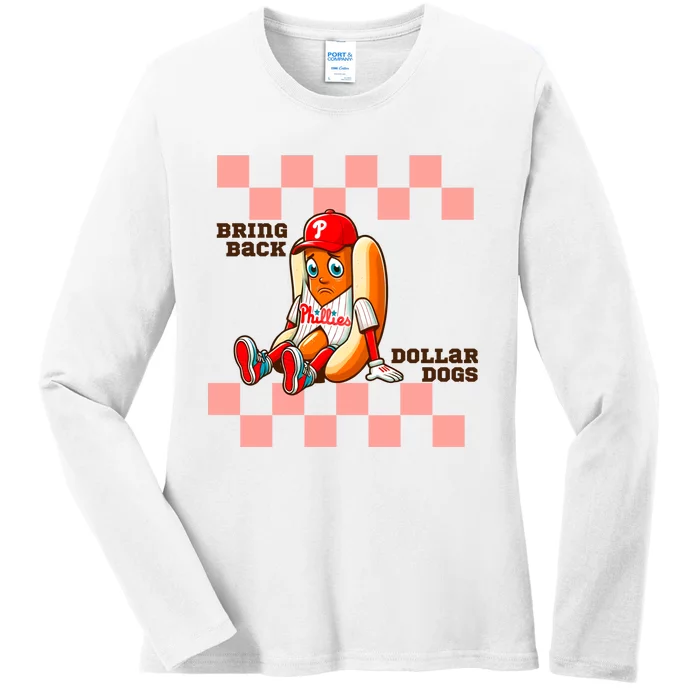 Bring Back Dollar Dogs Funny Philadelphia Baseball Ladies Long Sleeve Shirt