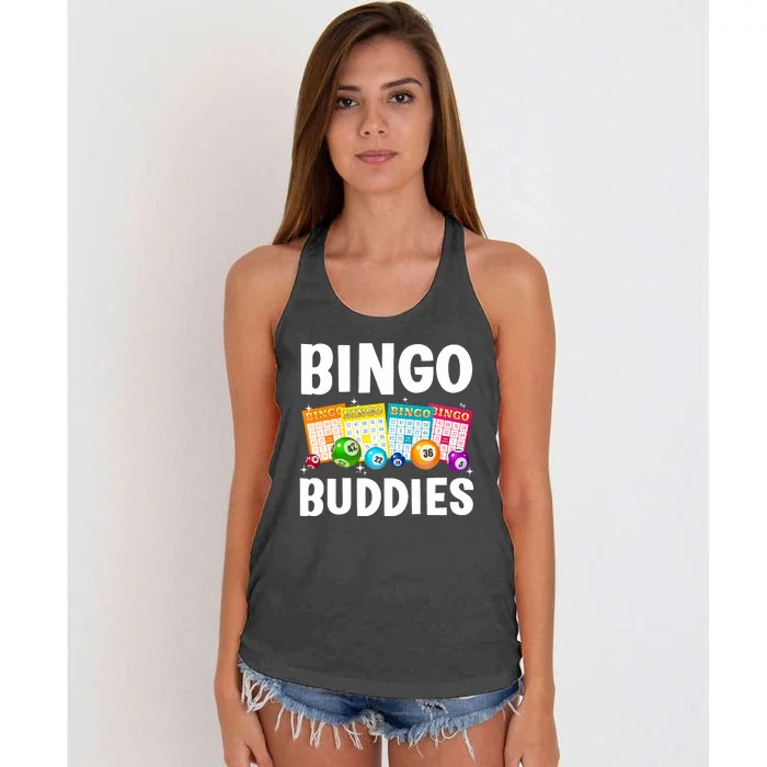 Bingo Buddies Design For Bingo Lover Bingo Player Women's Knotted Racerback Tank