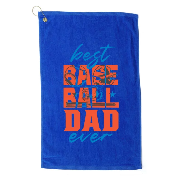 Best Baseball Dad Ever Daddy Baseballer Father Papa Fathers Gift Platinum Collection Golf Towel