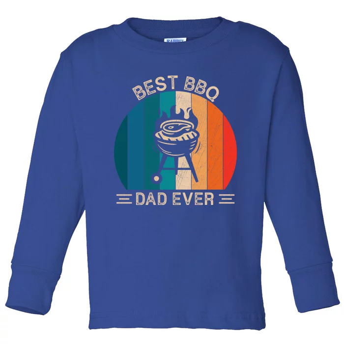 Best Bbq Dad Ever Retro Bbq Graphic Father's Day Meaningful Gift Toddler Long Sleeve Shirt