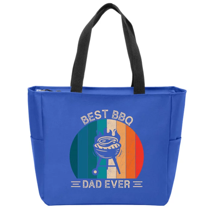 Best Bbq Dad Ever Retro Bbq Graphic Father's Day Meaningful Gift Zip Tote Bag