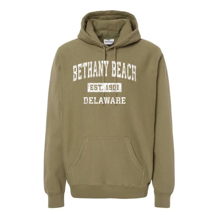 Bethany Beach Delaware De Vintage Sports Premium Hoodie