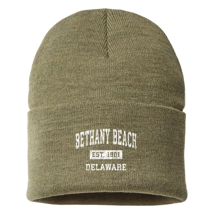 Bethany Beach Delaware De Vintage Sports Sustainable Knit Beanie