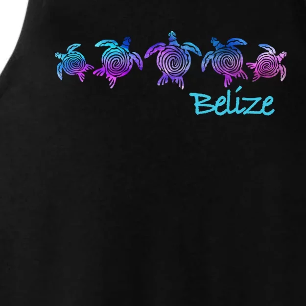 Belize Beach Design / Tribal Turtle Gift Ladies Tri-Blend Wicking Tank