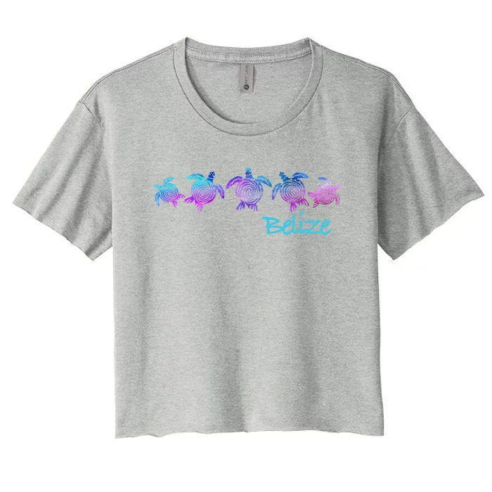 Belize Beach Design / Tribal Turtle Gift Women's Crop Top Tee