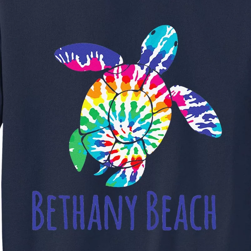 Bethany Beach Delaware Batik Tie Dye Boho Loggerhead Turtle Tall Sweatshirt