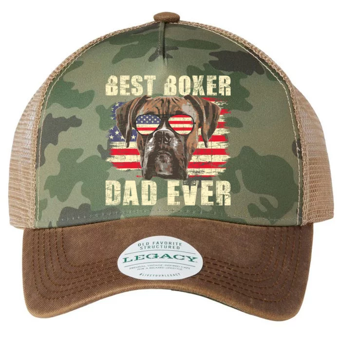 Best Boxer Dad Ever Usa Flag American Dog Animal Lover Legacy Tie Dye Trucker Hat