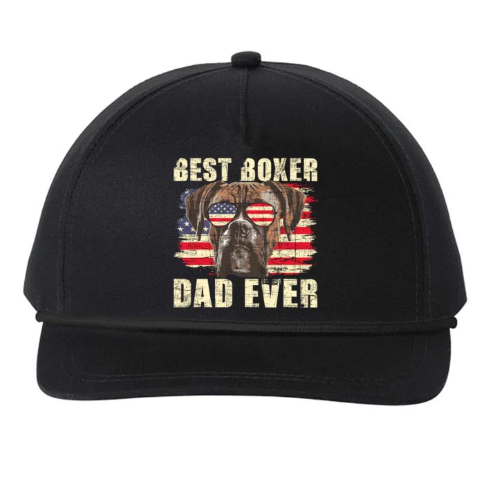 Best Boxer Dad Ever Usa Flag American Dog Animal Lover Snapback Five-Panel Rope Hat