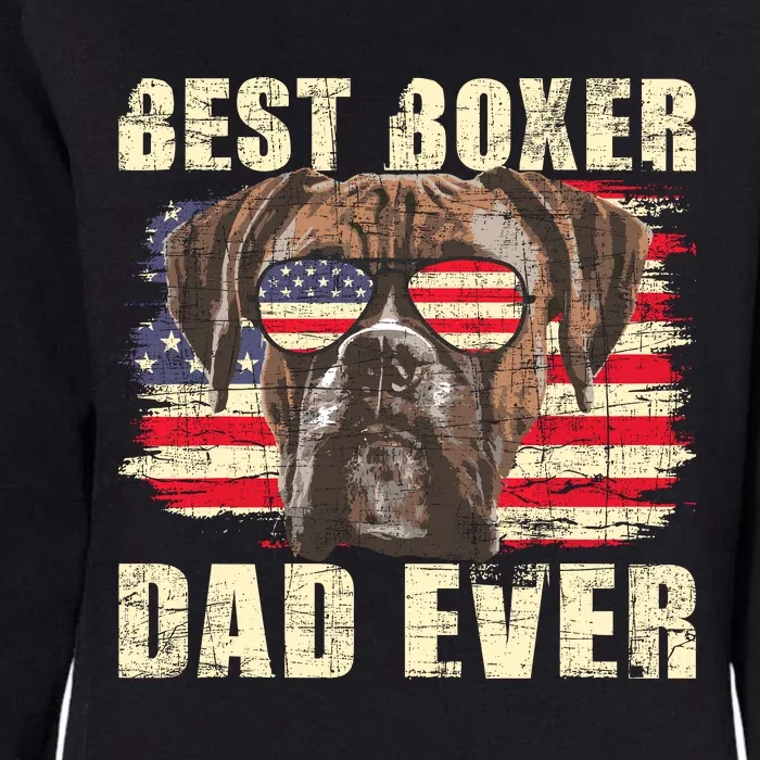 Best Boxer Dad Ever Usa Flag American Dog Animal Lover Womens California Wash Sweatshirt