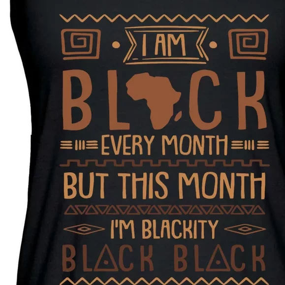 Blackity Black Every Month Black History African Ladies Essential Flowy Tank