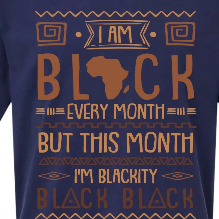 Blackity Black Every Month Black History African Sueded Cloud Jersey T-Shirt