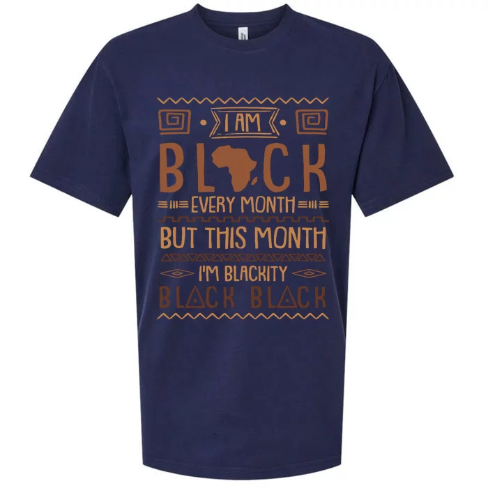 Blackity Black Every Month Black History African Sueded Cloud Jersey T-Shirt