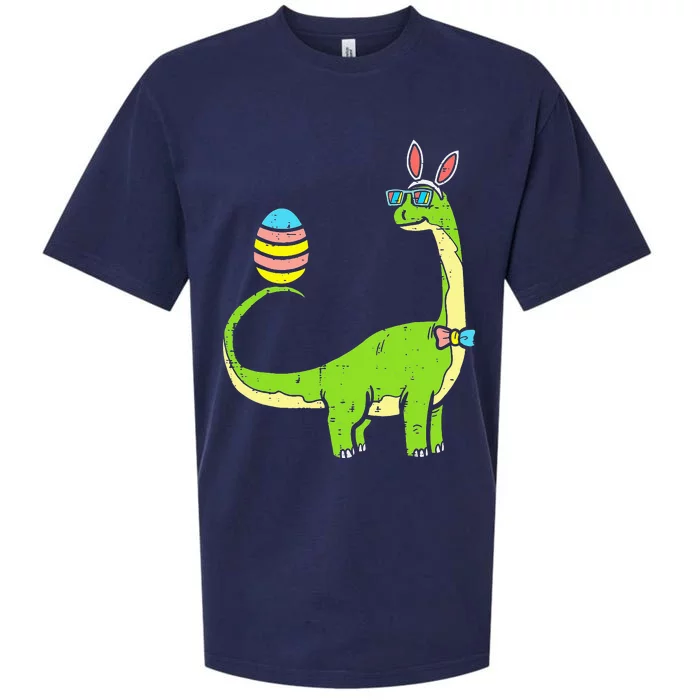 Brontosaurus Bunny Ears Egg Easter Day Dinosaur Dino Sueded Cloud Jersey T-Shirt