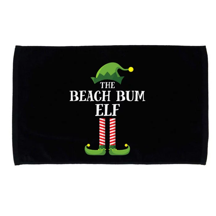 Beach Bum Elf Matching Family Group Christmas Funny Elf Microfiber Hand Towel