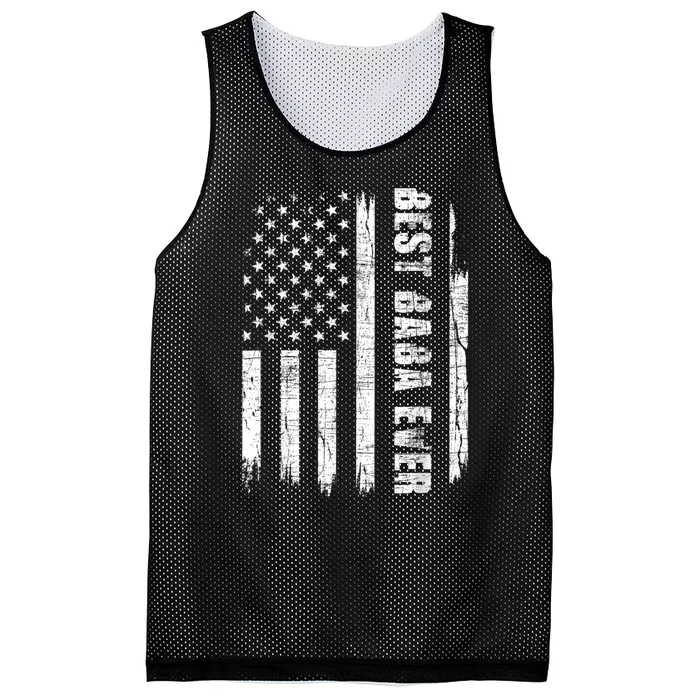 Best Baba Ever USA American Flag Grandfather Fathers Day Mesh Reversible Basketball Jersey Tank