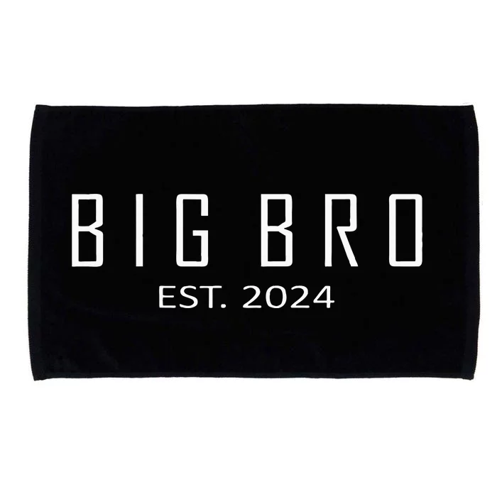 Big Bro Est 2024 Funny First Time Brother Promoted Microfiber Hand Towel