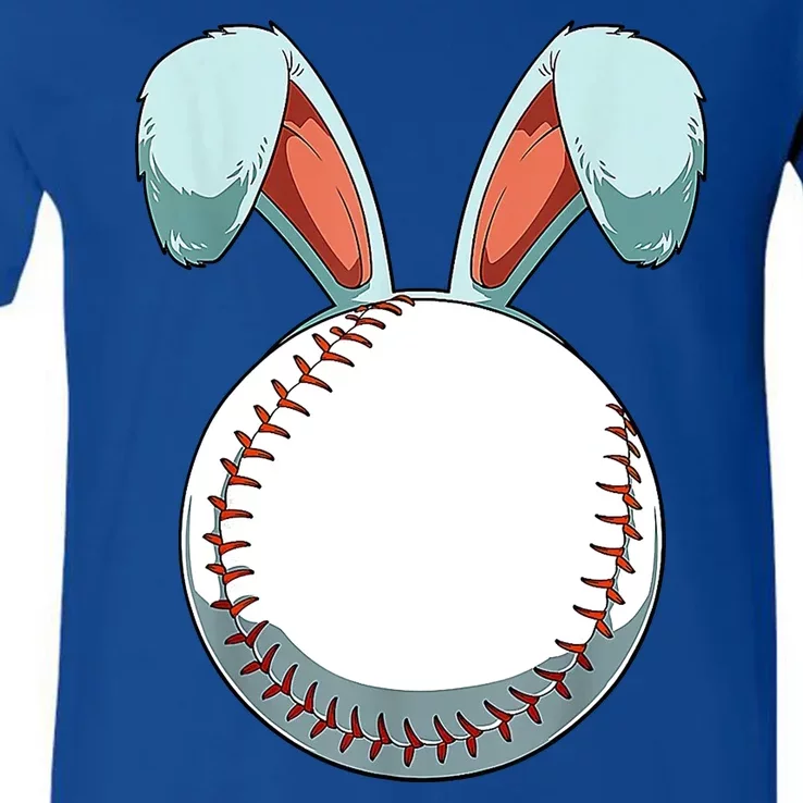 Baseball Bunny Easter Holiday Sport Lover V-Neck T-Shirt